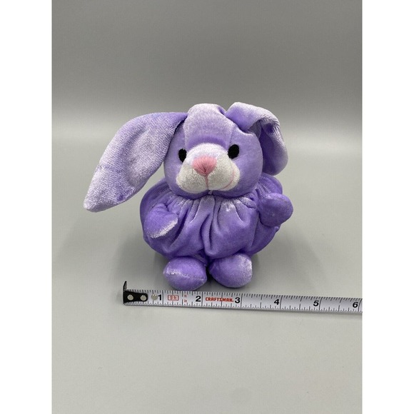 5 Inch Pink & Purple Bunny Rabbit Plush Vibrant Colors Stuffed Animals Tony Toys - Picture 4 of 5
